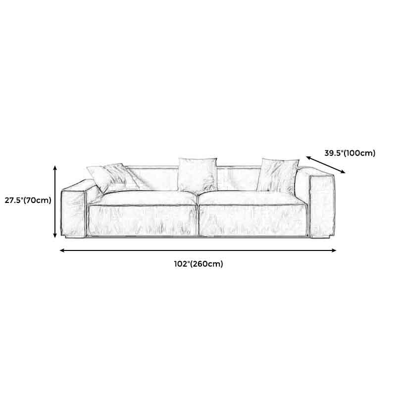 Tight Back Faux Leather Square Arm Sofa with Stain Resistant and Wear Resistance