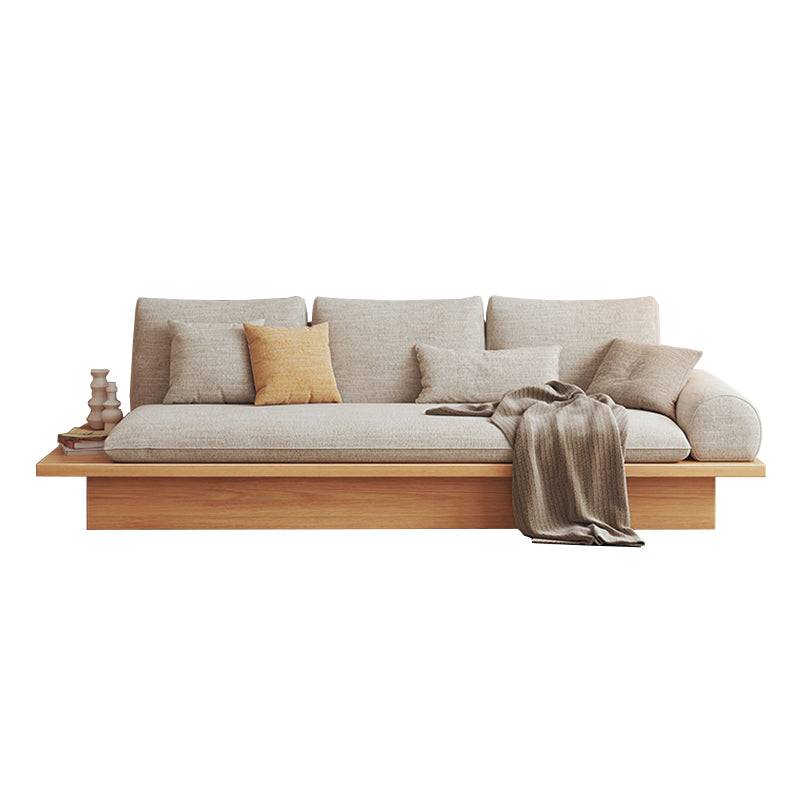 Cotton Blend Rolled Arm Sofa Loose Back 35"W Modern Sofa with Storage