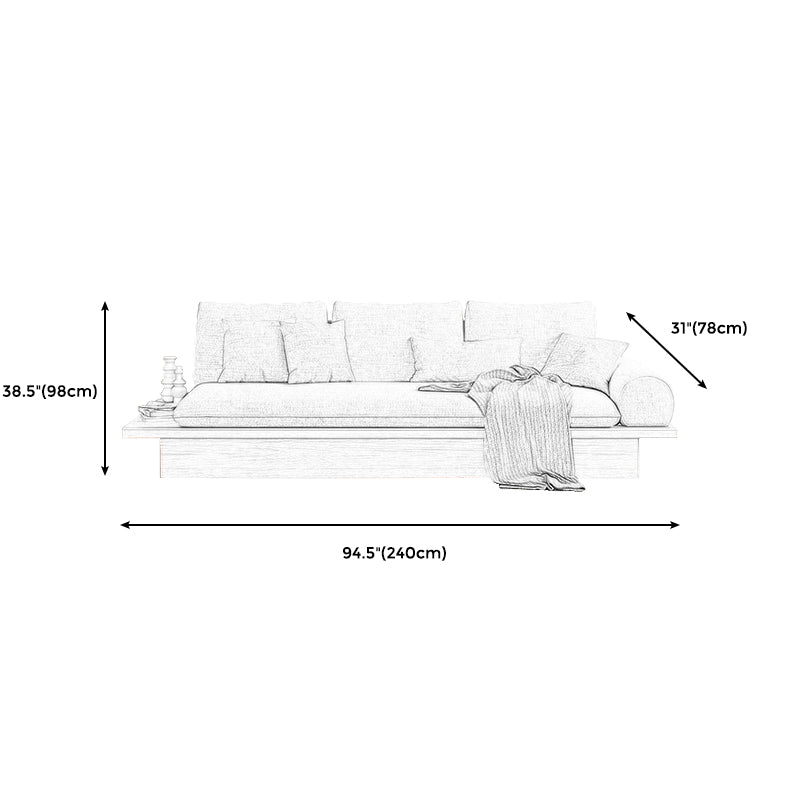Cotton Blend Rolled Arm Sofa Loose Back 35"W Modern Sofa with Storage