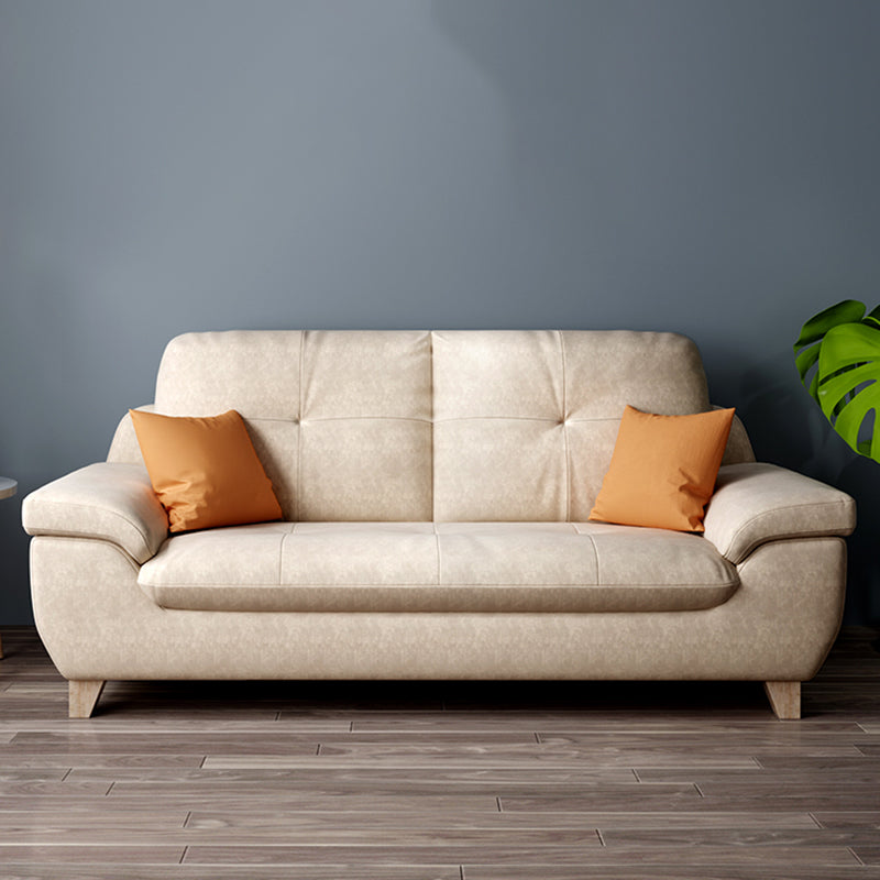 Faux Leather Pillow Top Arm Modern Sofa with Stain Resistant and Water Proof