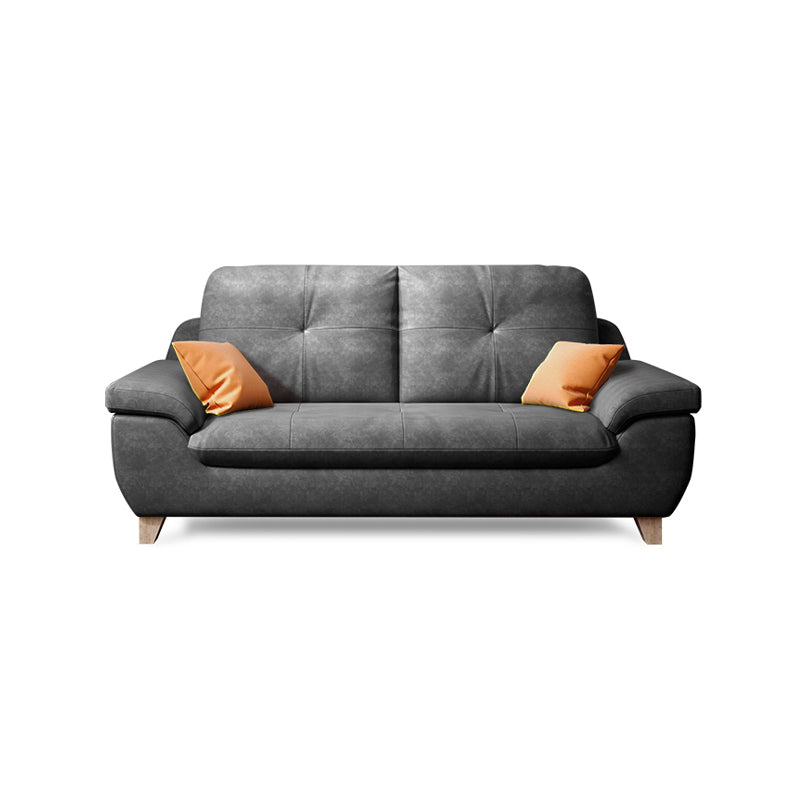 Faux Leather Pillow Top Arm Modern Sofa with Stain Resistant and Water Proof
