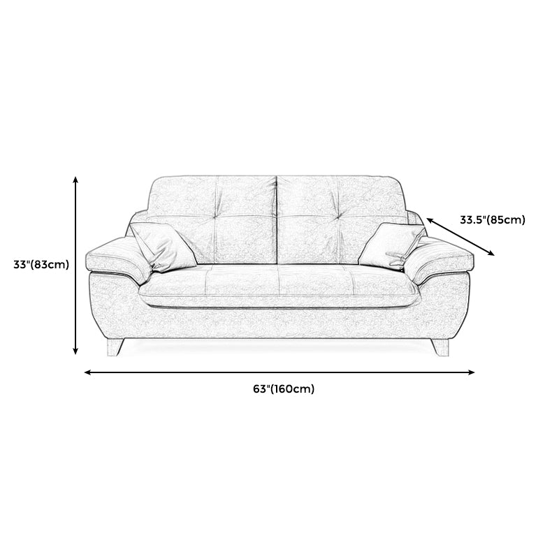 Faux Leather Pillow Top Arm Modern Sofa with Stain Resistant and Water Proof