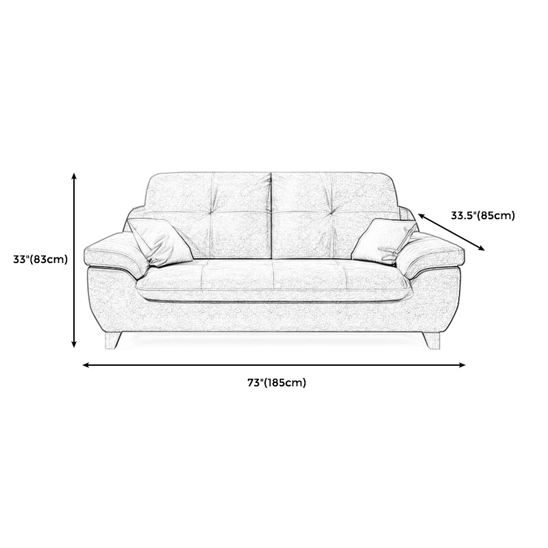 Faux Leather Pillow Top Arm Modern Sofa with Stain Resistant and Water Proof