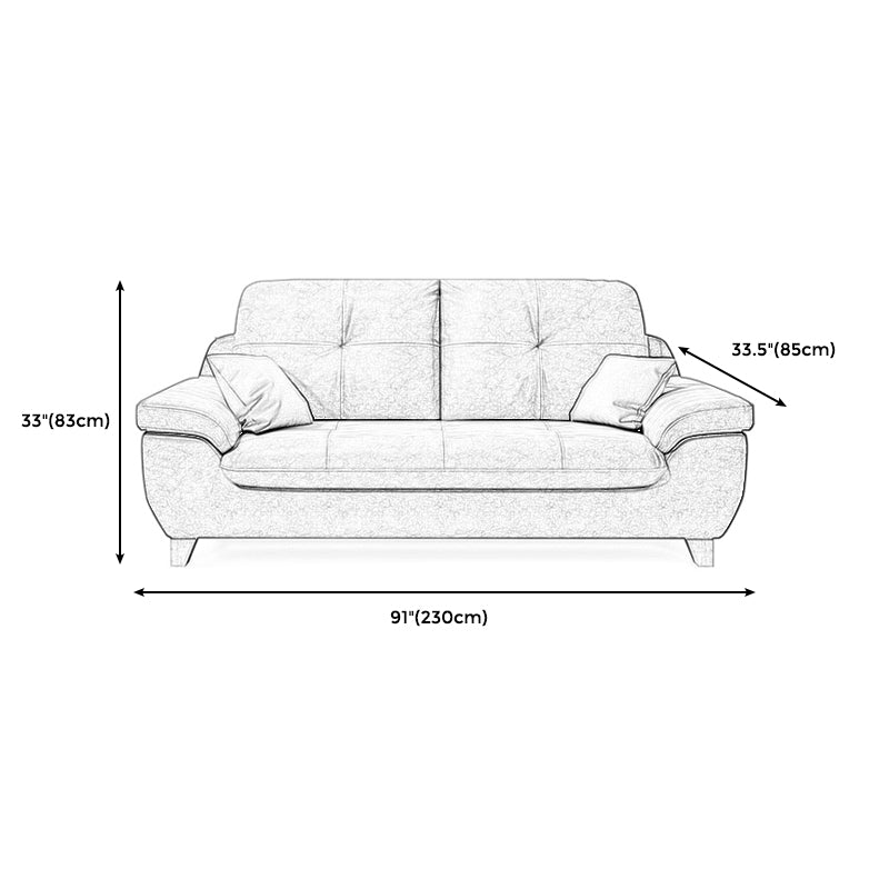 Faux Leather Pillow Top Arm Modern Sofa with Stain Resistant and Water Proof