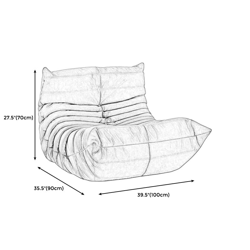 Ultra-Modern Single Seat Biscuit Back Sofa 35.43"D x 39.37"W x 27.6"H Armless Sofa
