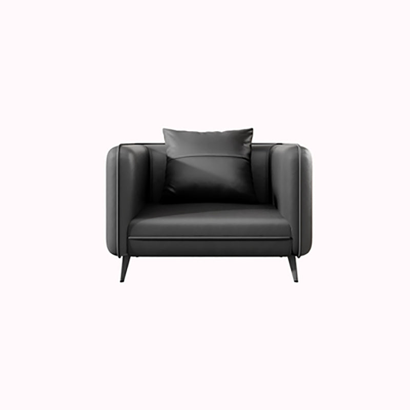 Office Modern Tuxedo Arm Sofa with Bolster Pillows for Bonus Room, Living Room