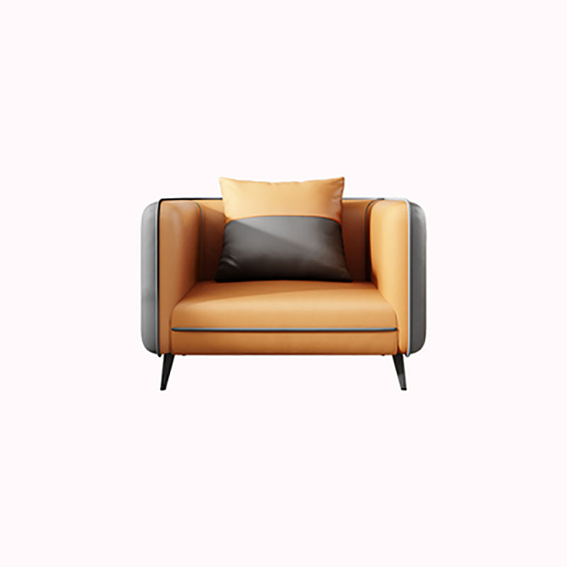 Office Modern Tuxedo Arm Sofa with Bolster Pillows for Bonus Room, Living Room