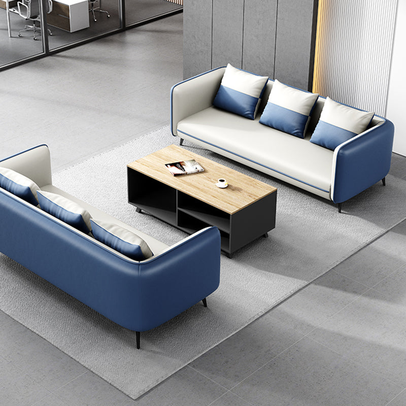 Office Modern Tuxedo Arm Sofa with Bolster Pillows for Bonus Room, Living Room