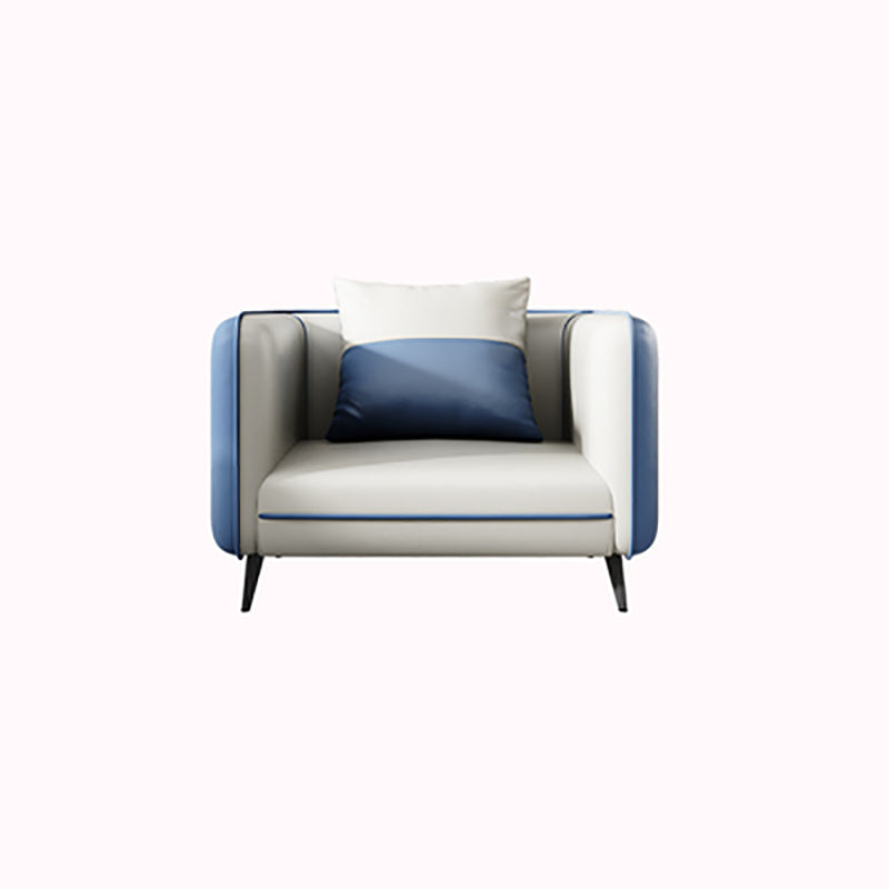 Office Modern Tuxedo Arm Sofa with Bolster Pillows for Bonus Room, Living Room