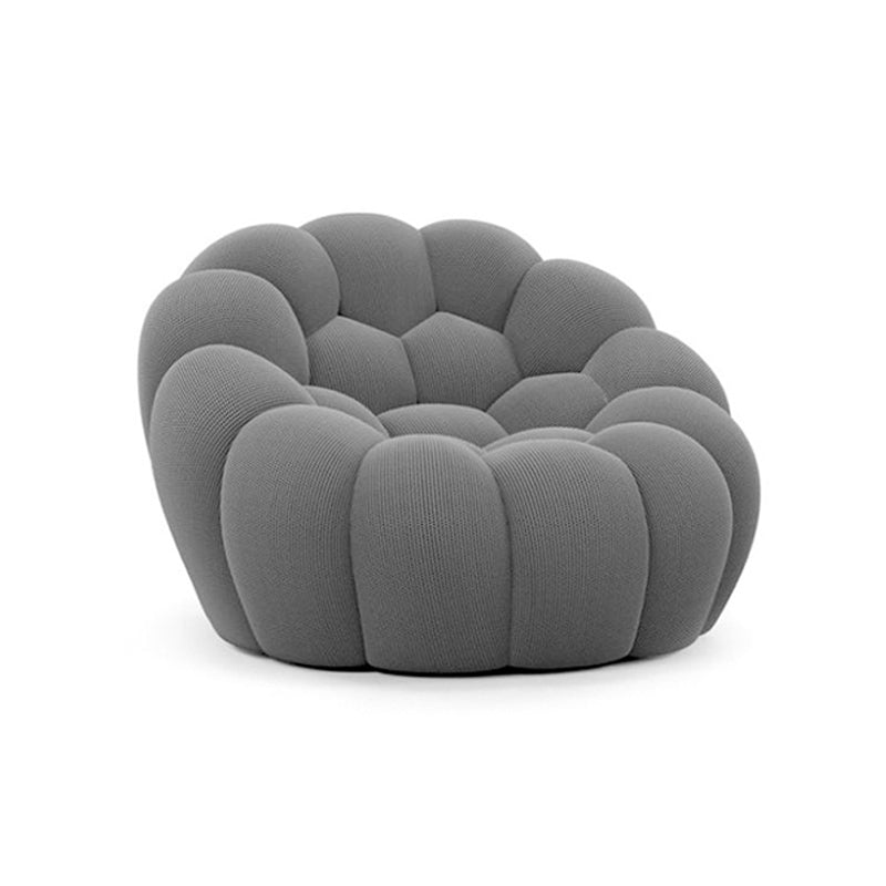 Ultra-Modern Curved Sofa 31.5"High Fabric Biscuit Back Armless Sofa