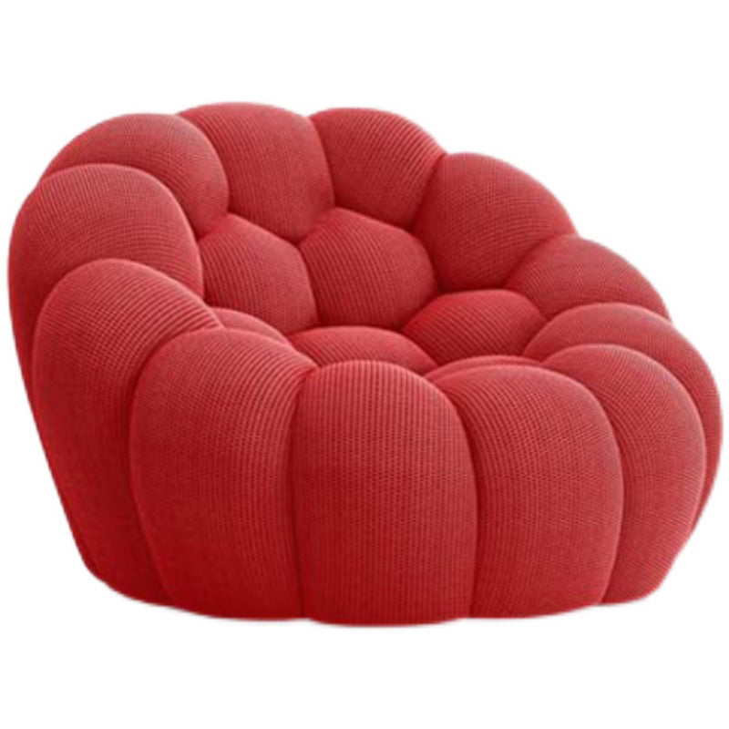 Ultra-Modern Curved Sofa 31.5"High Fabric Biscuit Back Armless Sofa