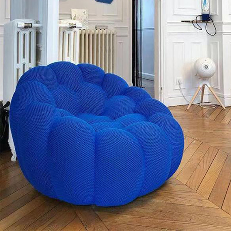 Ultra-Modern Curved Sofa 31.5"High Fabric Biscuit Back Armless Sofa
