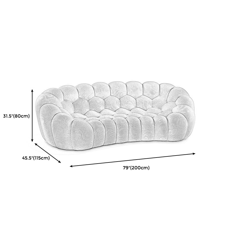 Ultra-Modern Curved Sofa 31.5"High Fabric Biscuit Back Armless Sofa