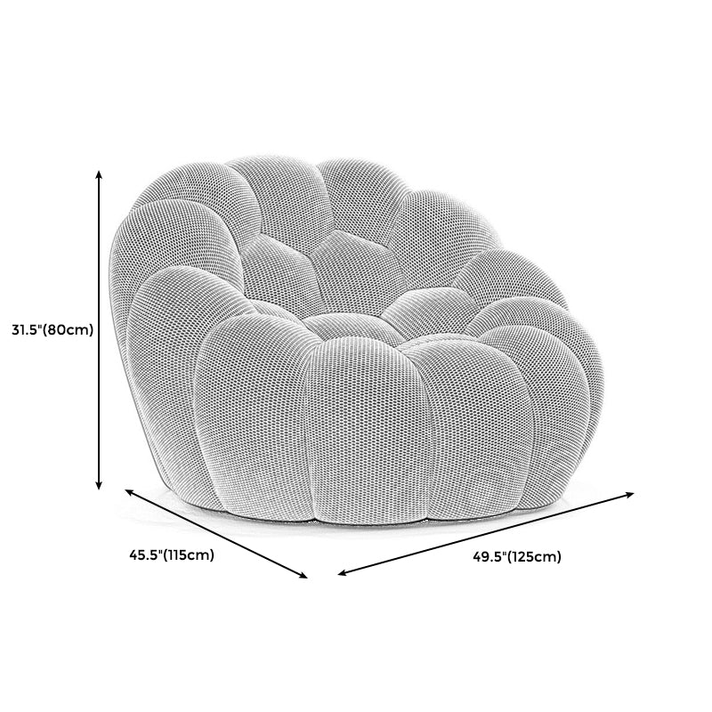 Ultra-Modern Curved Sofa 31.5"High Fabric Biscuit Back Armless Sofa