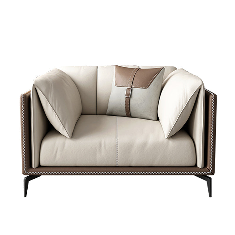 Transitional Modern Cushions Sofa 27.6"High Pillow Top Arm Sofa, Beige