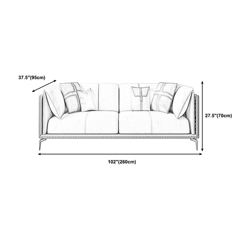 Transitional Modern Cushions Sofa 27.6"High Pillow Top Arm Sofa, Beige