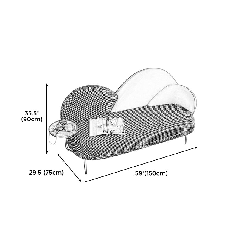 59" W x 29" D x 23" H Cotton Armless Modern with Tight Back for Living Room, Bonus Room