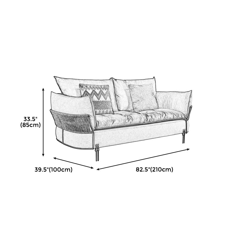 Ultra-Modern Faux Leather Square Arm Sofa with Loose Back Stain Resistant Standard Sofa