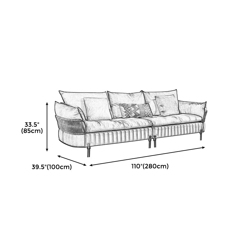 Ultra-Modern Faux Leather Square Arm Sofa with Loose Back Stain Resistant Standard Sofa