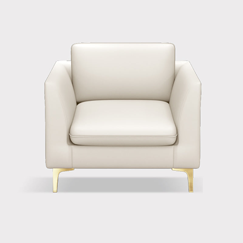 Gold Modern Fabric Sofa with Bolster Pillows 29.53"High Square Arm Sofa