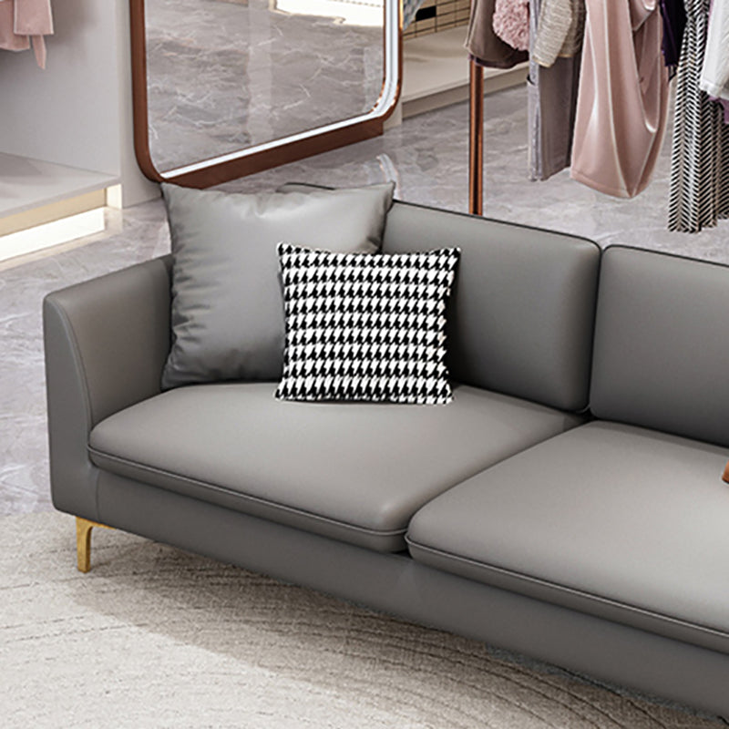 Gold Modern Fabric Sofa with Bolster Pillows 29.53"High Square Arm Sofa