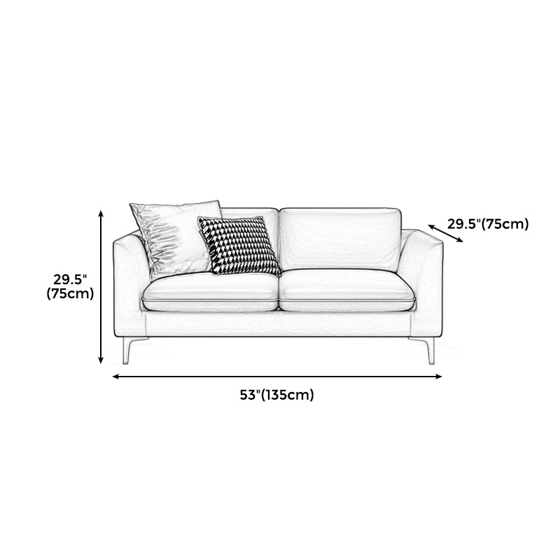 Gold Modern Fabric Sofa with Bolster Pillows 29.53"High Square Arm Sofa