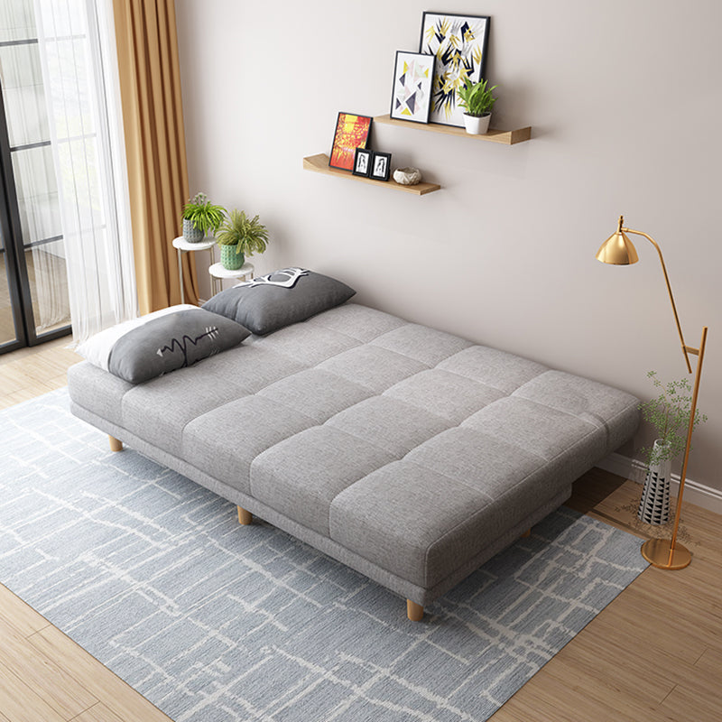 30.31" H Linen Armless Sofa with Biscuit Back Foldable Convertible Sofa