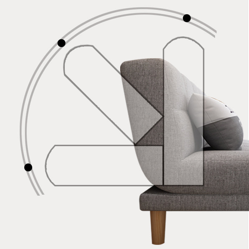 30.31" H Linen Armless Sofa with Biscuit Back Foldable Convertible Sofa