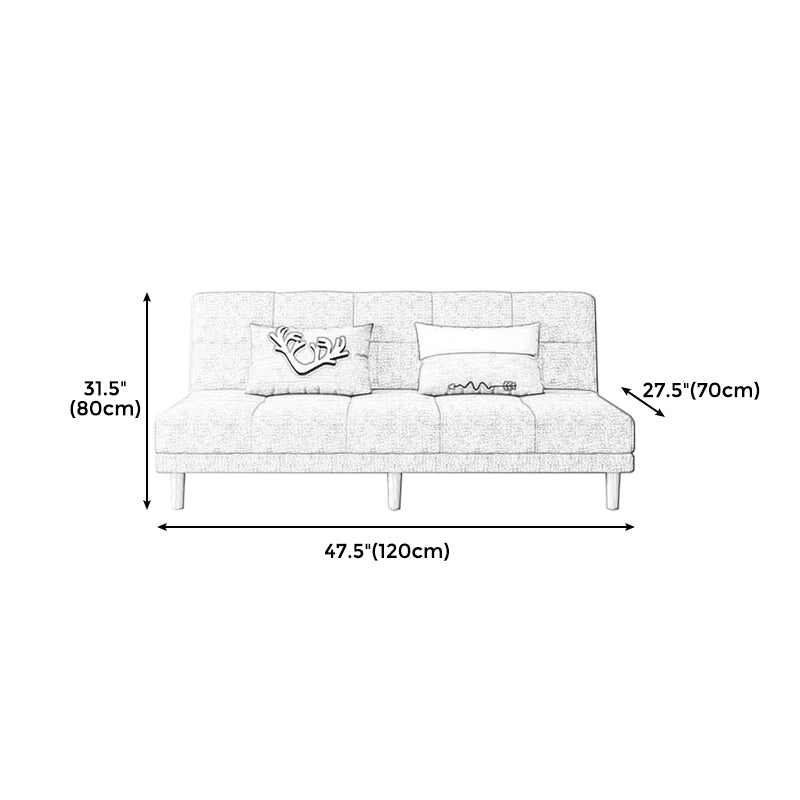 30.31" H Linen Armless Sofa with Biscuit Back Foldable Convertible Sofa
