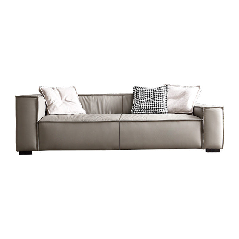 25.59" H Square Arm Modern Sofa with Tight Back Brown Sofa for Living Room