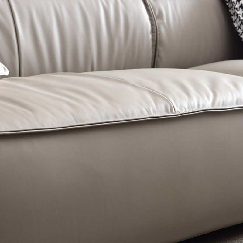 25.59" H Square Arm Modern Sofa with Tight Back Brown Sofa for Living Room