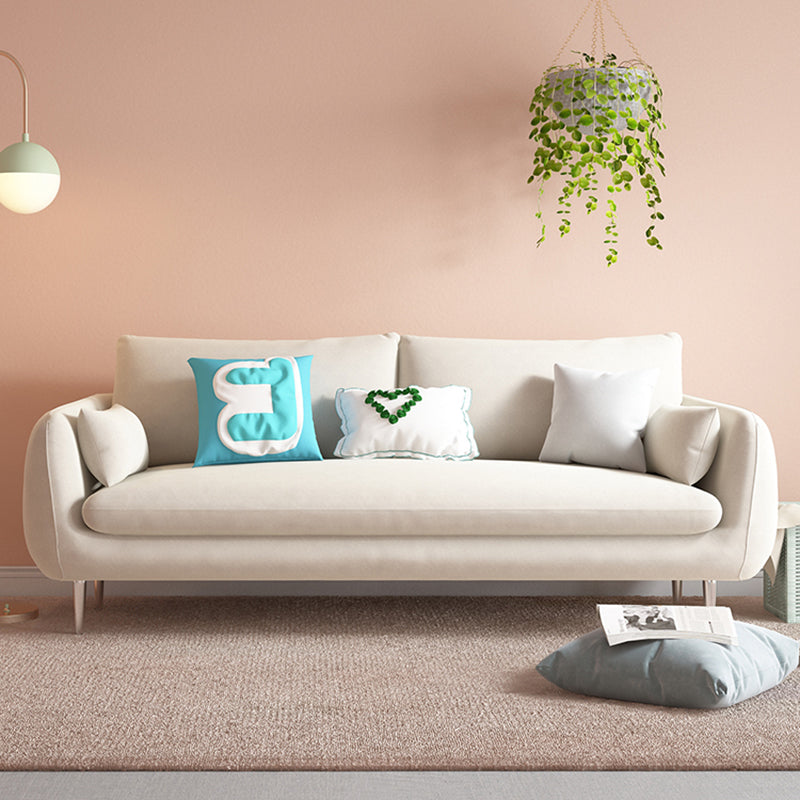 Modern Standard Cushions Sofa 25.5"W Square Arm Sofa with Bolster Pillows for Living Room