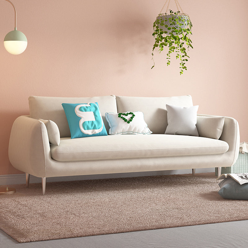 Modern Standard Cushions Sofa 25.5"W Square Arm Sofa with Bolster Pillows for Living Room