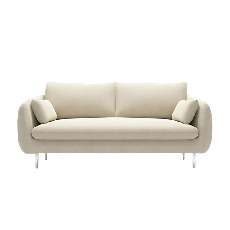 Modern Standard Cushions Sofa 25.5"W Square Arm Sofa with Bolster Pillows for Living Room