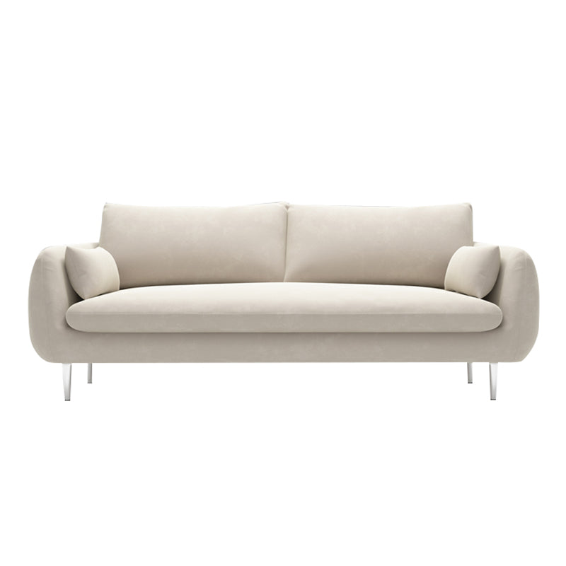 Modern Standard Cushions Sofa 25.5"W Square Arm Sofa with Bolster Pillows for Living Room