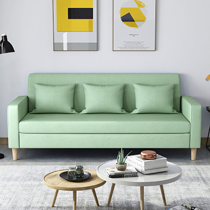 28.35" H Linen Square Arm Modern Sofa with Tight Back Slipcovered Sofa