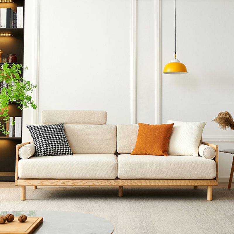 Ultra-Modern Linen Square Arm Sofa with Loose Back for Apartment and Living Room
