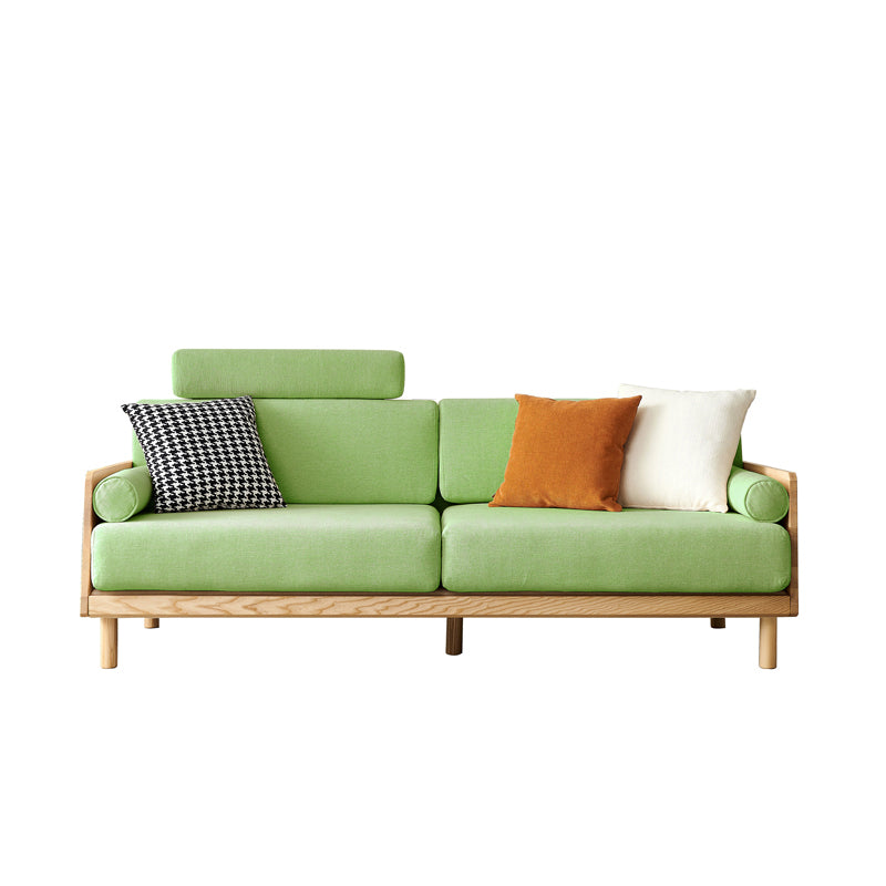Ultra-Modern Linen Square Arm Sofa with Loose Back for Apartment and Living Room