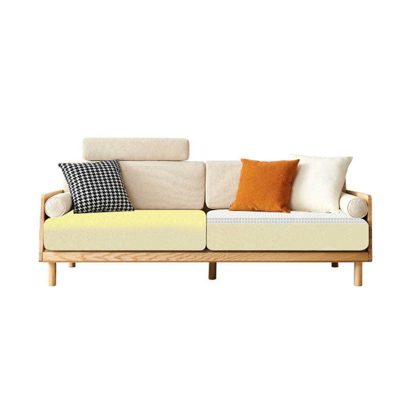 Ultra-Modern Linen Square Arm Sofa with Loose Back for Apartment and Living Room