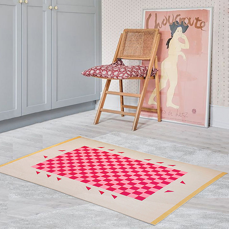 Rose rose moderne Polyester Geométric Print Rap Tache Riscusant pour le salon