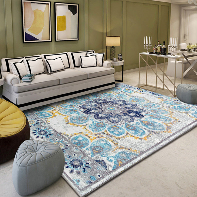 Lichtgrijs grafisch tapijten polyester vintage tapijt wasbaar tapijt voor woonkamer