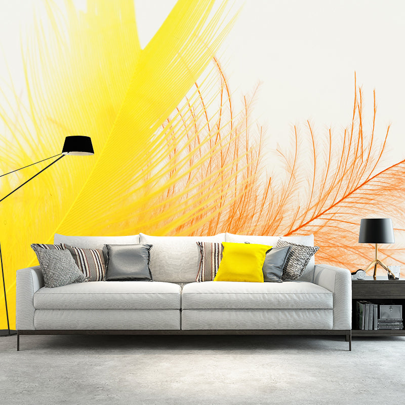 Photography Stain Resistant Mural Wallpaper Feather Sleeping Room Wall Mural