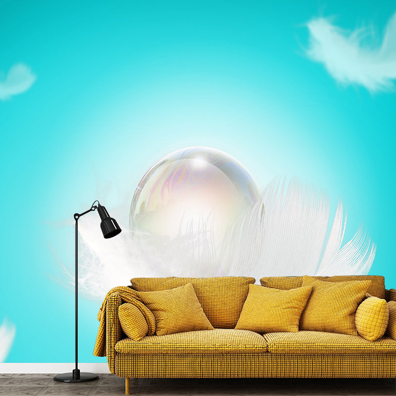 Photography Stain Resistant Mural Wallpaper Feather Sleeping Room Wall Mural