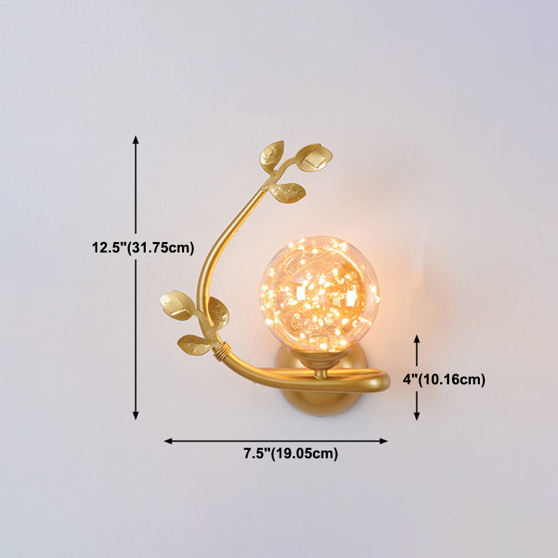 Modern Style Spherical Shape Wall Lights Glass Wall Mount Lights
