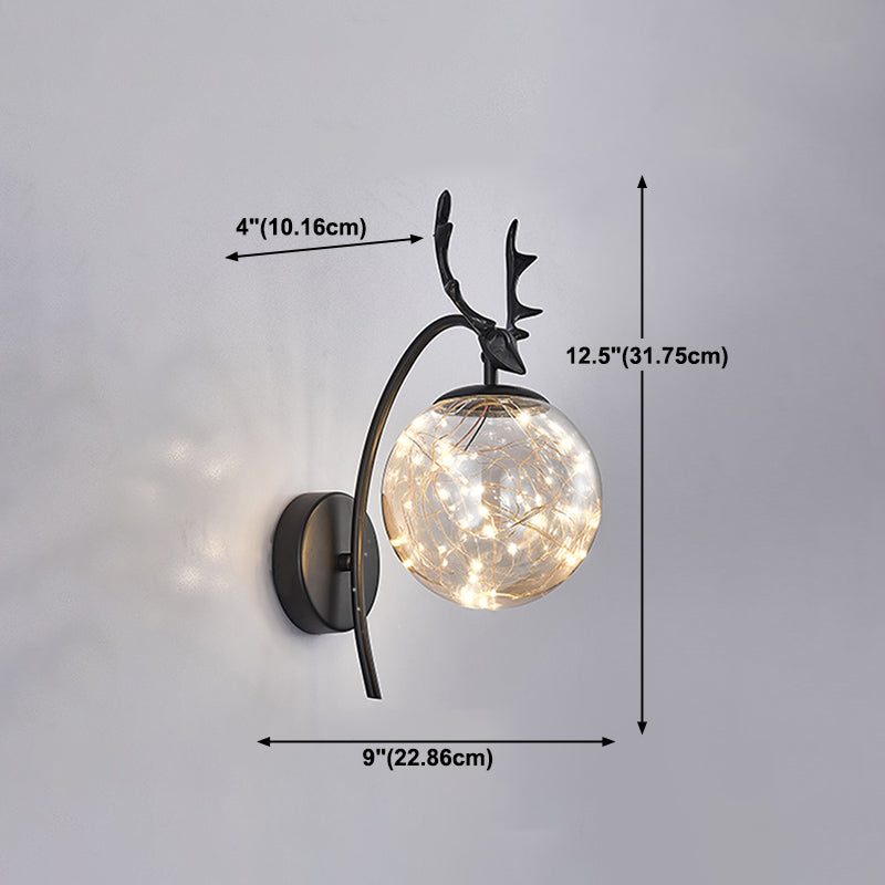Modern Style Spherical Shape Wall Lights Glass Wall Mount Lights
