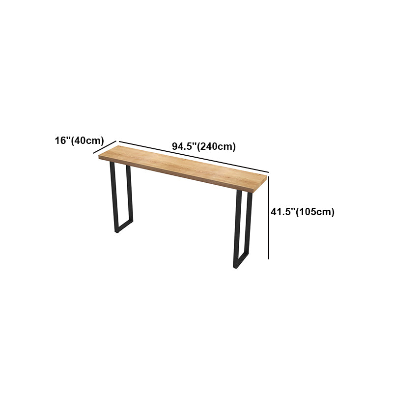 Brown Modern Style Table Pine Wood and Iron Breakroom Bar Table