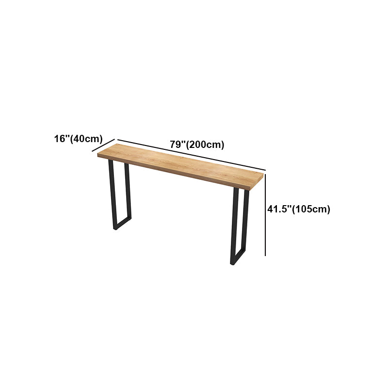 Brown Modern Style Table Pine Wood and Iron Breakroom Bar Table