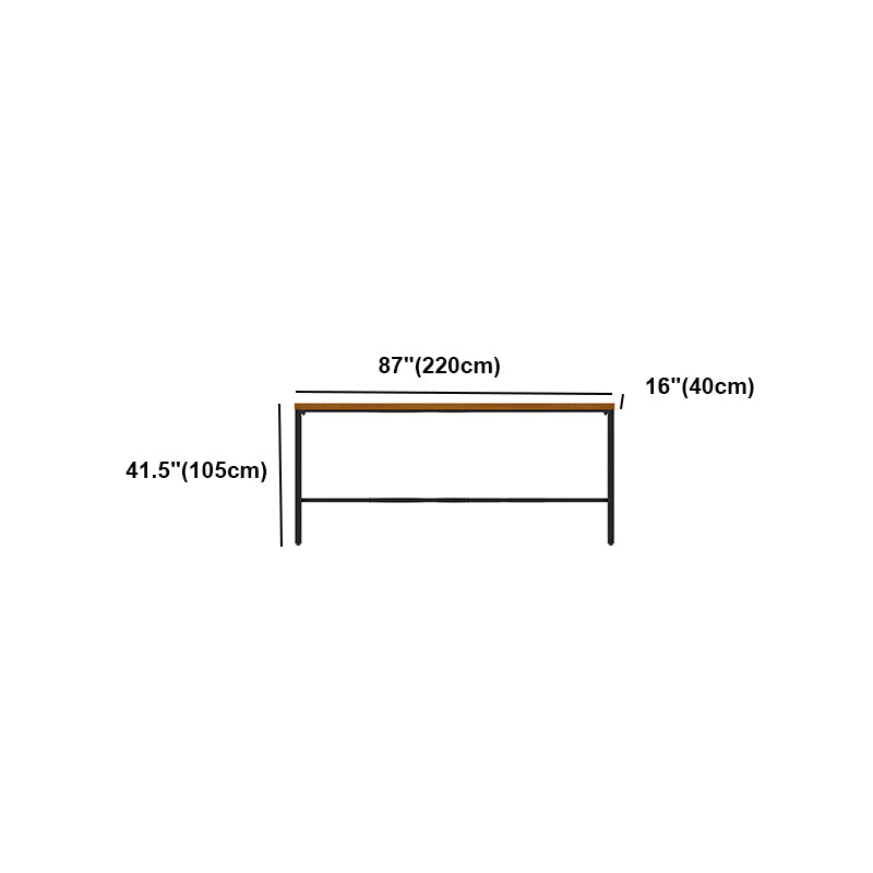Brown Modern Style Bar Table Solid Wood and Iron Breakroom Bar Table