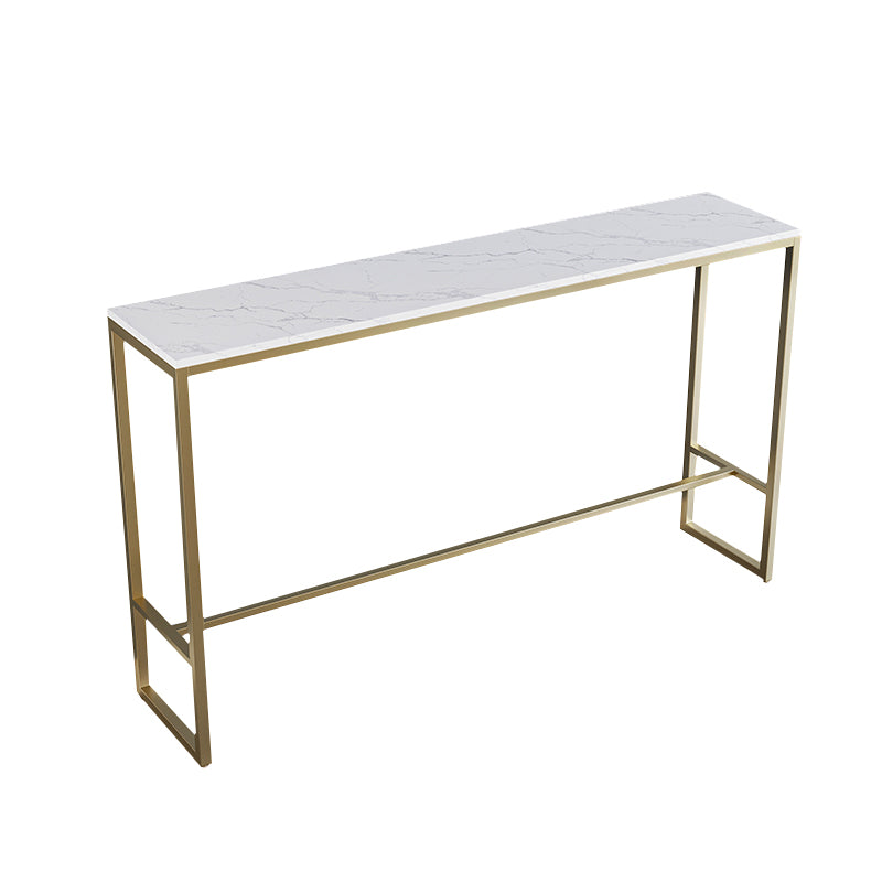 White Glam Style Bar Table Faux Marble Milk Tea Shop Bar Table