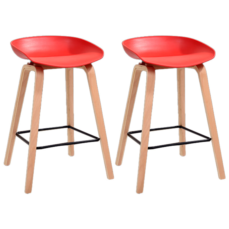 Barhocker im skandinavischen Stil, Holzbeine, PP-Schalensitz für Restaurantbar